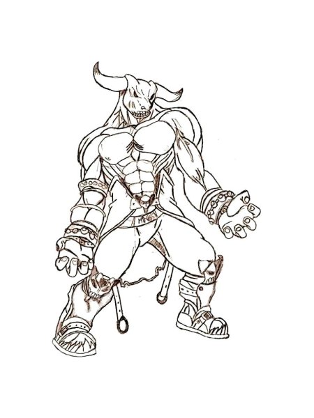 Минотавр рисунок карандашом легкий