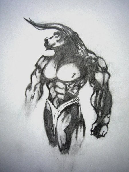 Минотавр эскиз для раскраски