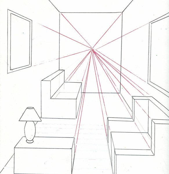 Перспектива сбоку перспектива комната
