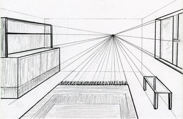 Перспектива комнаты сбоку