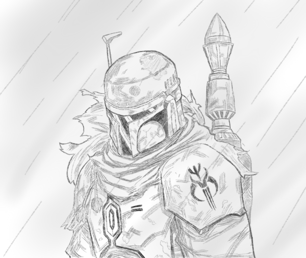 Мандалорец рисунок карандашом