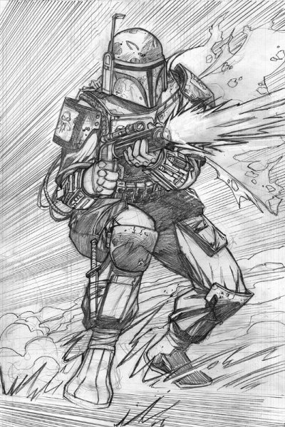 Раскраски Звездные войны Боба Фетт