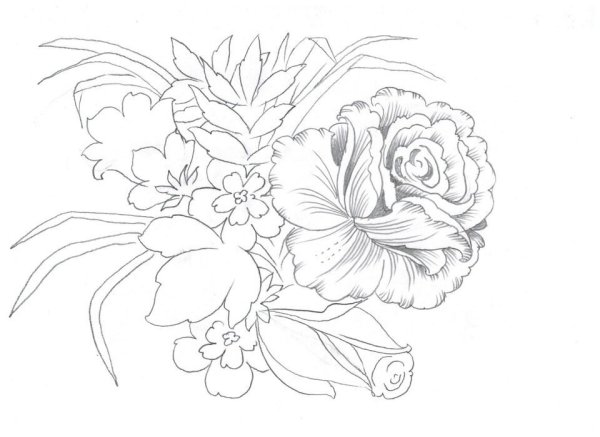 Красивые букеты карандашом