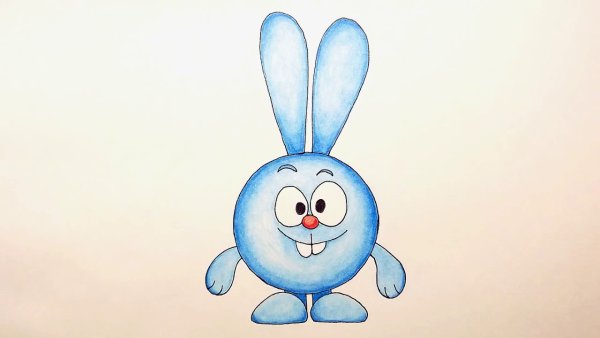 Крош из смешариков карандашом