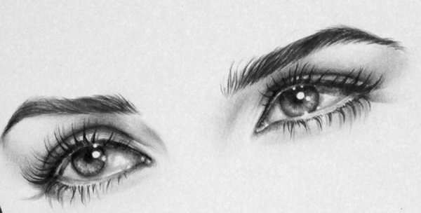 Женские глаза рисунок карандашом