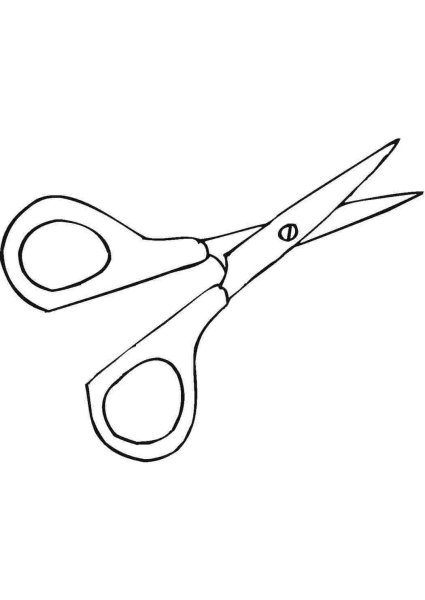 Ножницы контурный рисунок