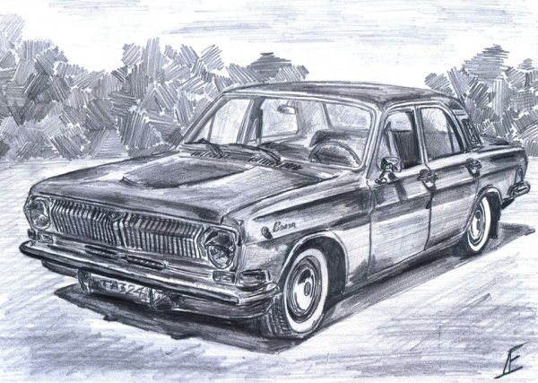 Рисунок Волга ГАЗ 24
