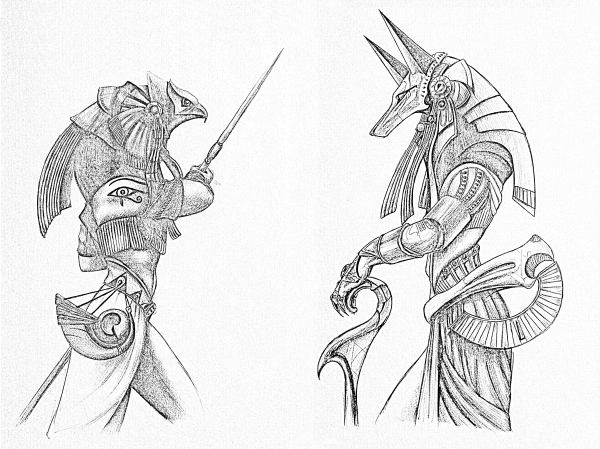 Бог Анубис в древнем Египте рисунок карандашом