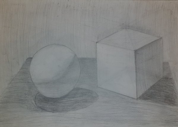 Натюрморт куб и шар