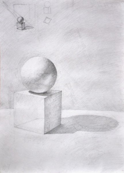 Натюрморт куб и шар