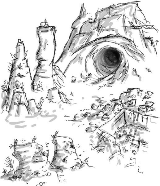 Пещера карандашом