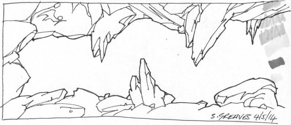 Пещера карандашом