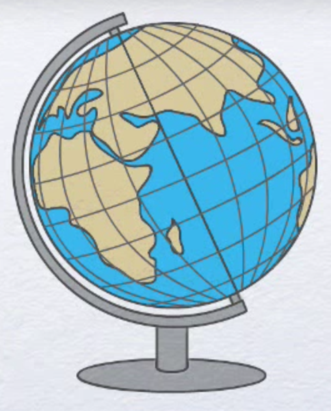 Глобус чб