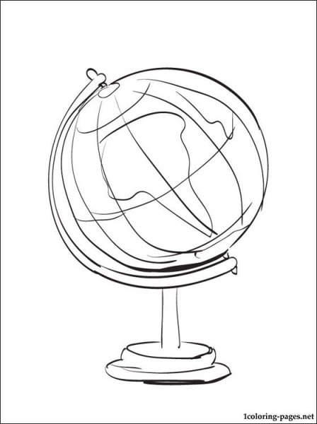 Глобус раскраска для детей