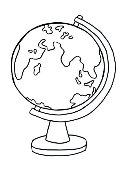 Глобус раскраска для детей