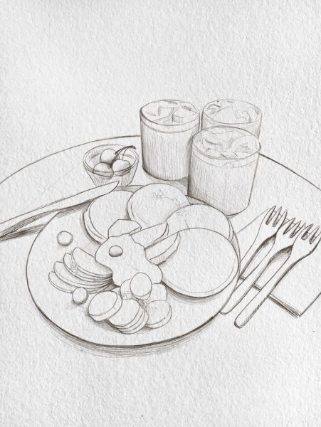 Завтрак для срисовки