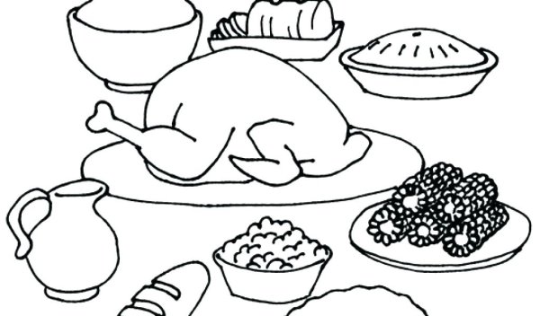Завтрак раскраска для детей