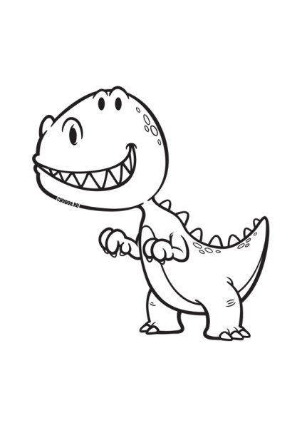 Динозавр рисунок для детей карандашом