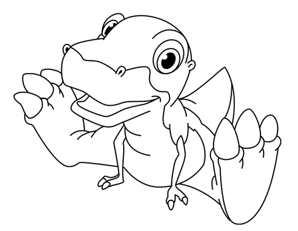 Динозаврик для раскрашивания карандашами