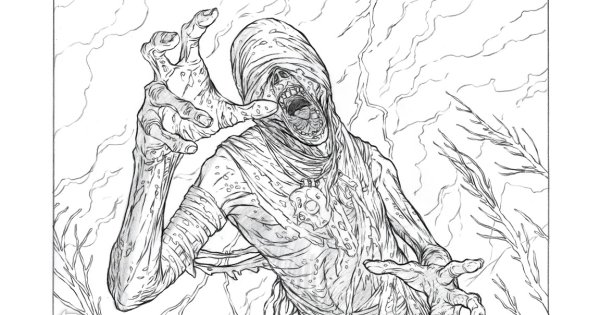 Мумия рисунок карандашом