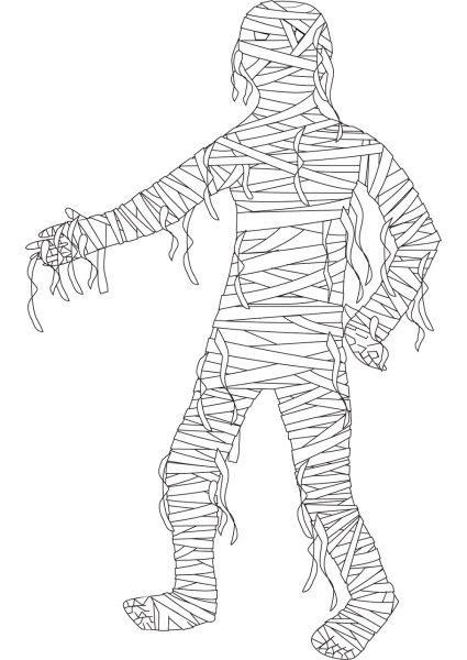 Раскраски на Хэллоуин Мумия