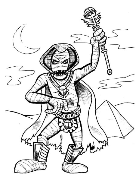 Мумия раскраска