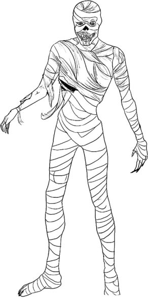 Мумия раскраска