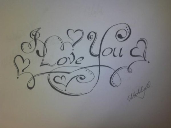 I Love you карандашом