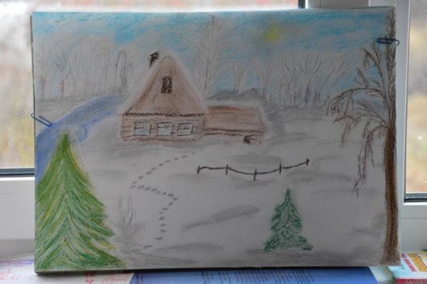 Зимнее утро Пушкин рисунок 3 класс