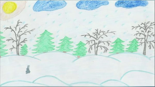 Нарисовать рисунок зимнее утро Пушкин 3 класс