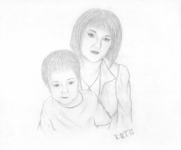 Портрет матери с сыном