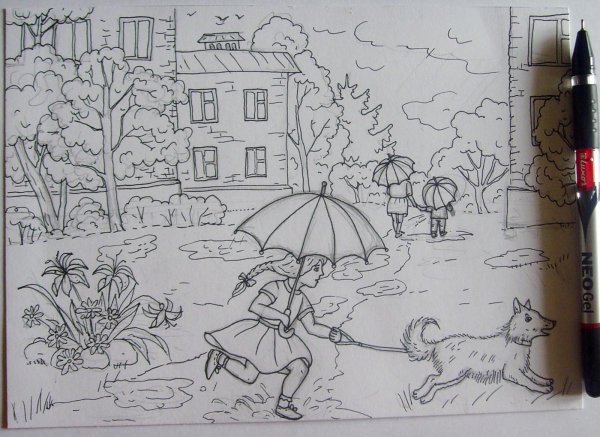 Осенние эскизы карандашом