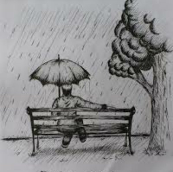 Рисунок осень простым карандашом