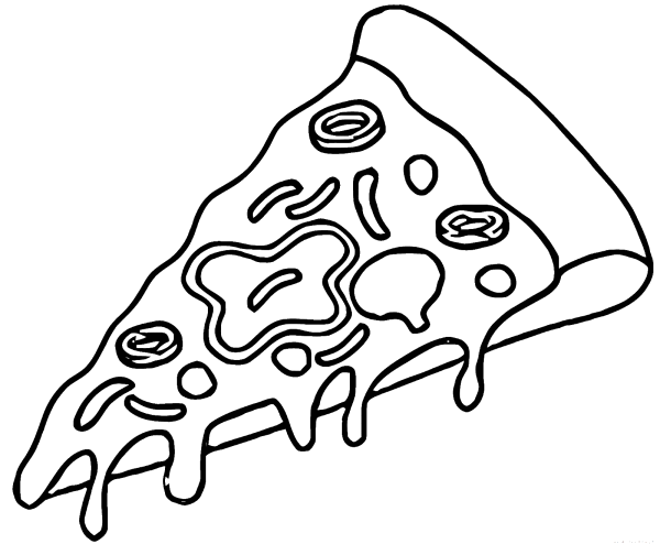 Кусок пиццы карандашом