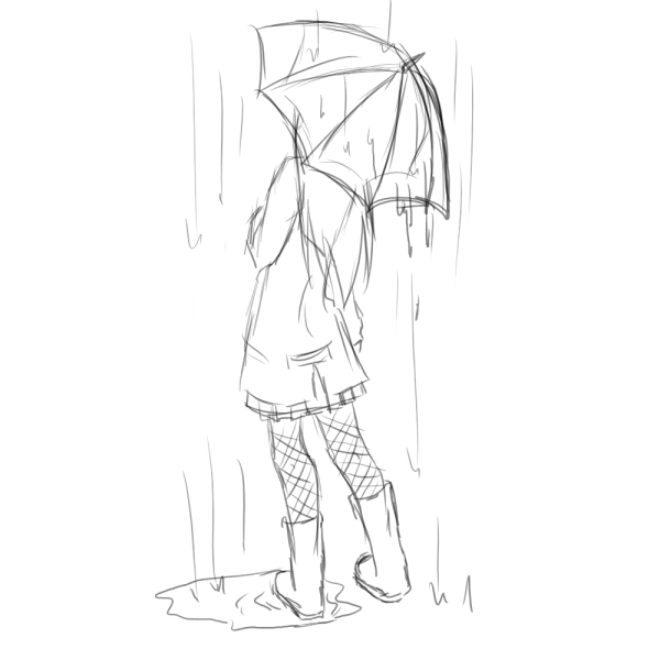 Девочка под зонтом