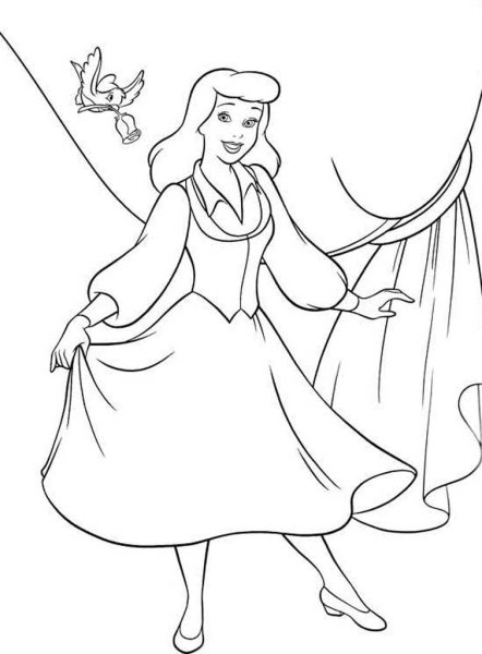 Раскраска Золушка Дисней