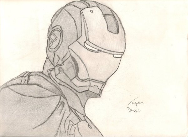 Железный человек карандашом