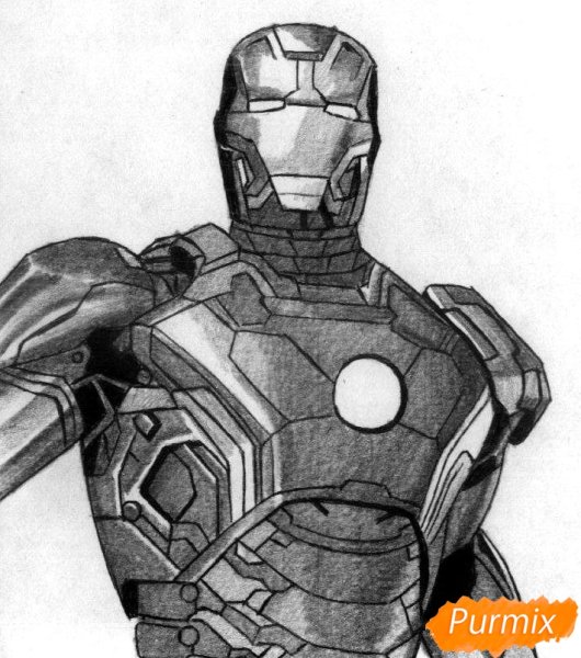 Железный человек карандашом