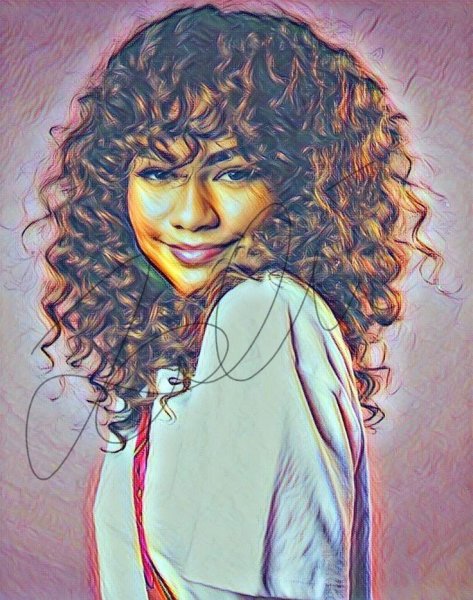 Зендая скетч рисунок