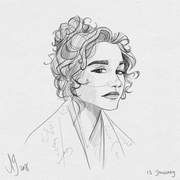 Портрет карандашом Зендея