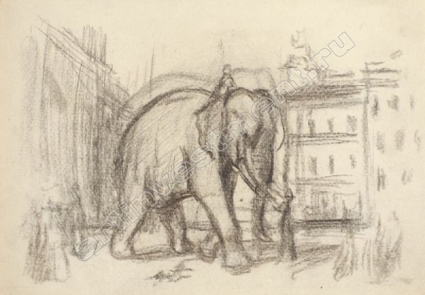 Слон рисунок карандашом для детей