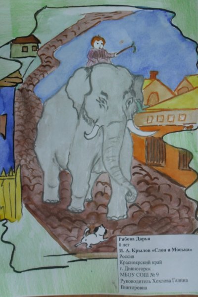 Слон и моська раскраска