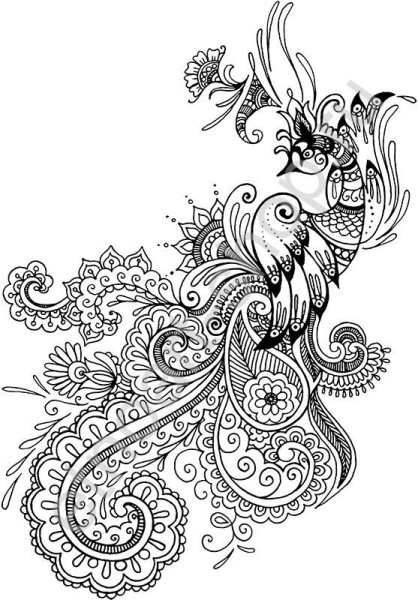 Павлин. Раскраска