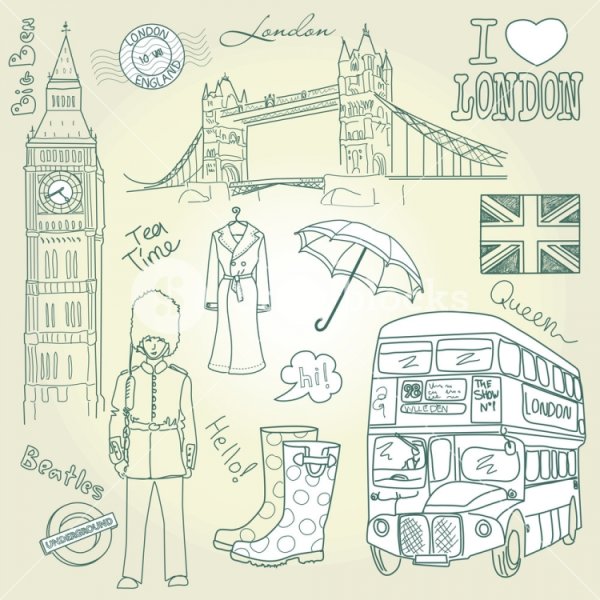 Достопримечательности Англии раскраска