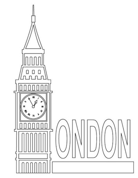 Лондонские часы Биг Бен рисунок