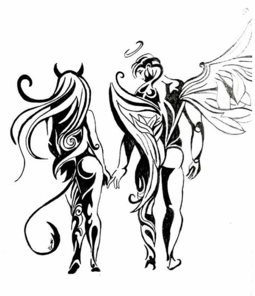 Знак зодиака Близнецы для срисовки