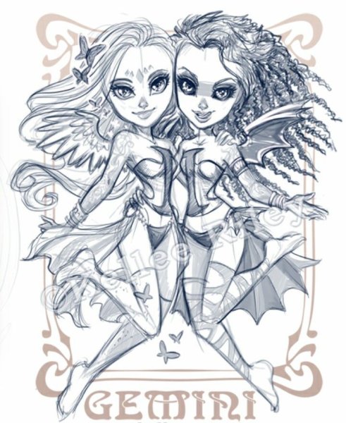 Тату Близнецы эскизы