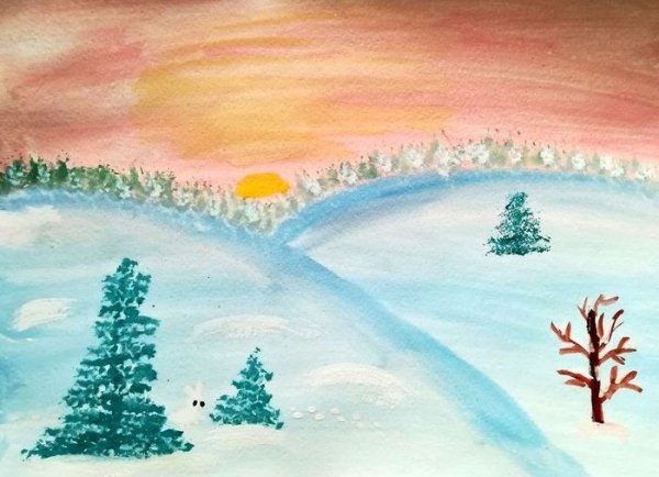 Зима рисунок