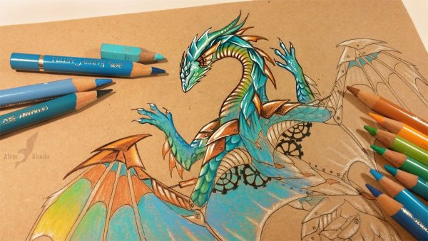 Рисунки на крафтовой бумаге