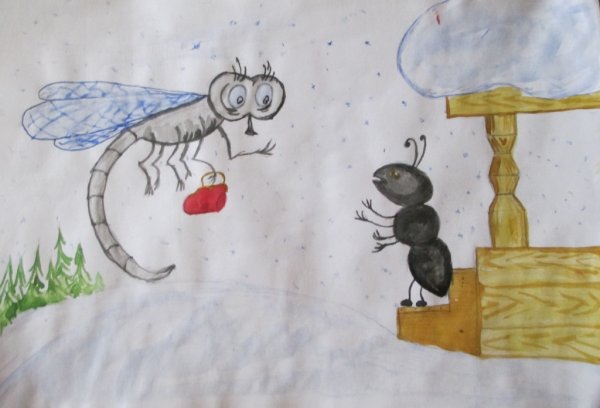 Стрекоза и муравей мнемотаблица